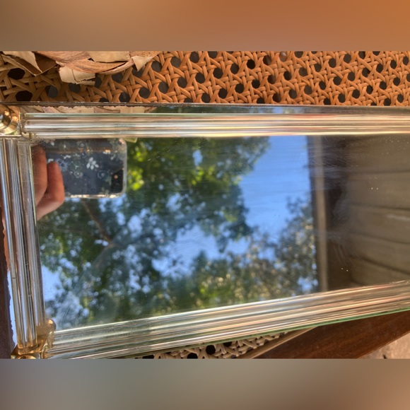 Unique Vintage Bath Vintage Rectangular Glass Mirror Vanity Tray